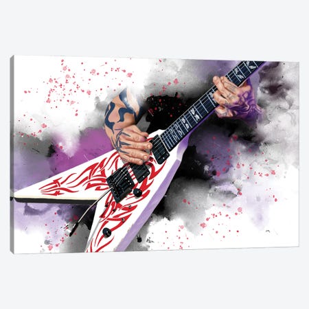 Kerry King's Guitar Canvas Print #PCP348} by Pop Cult Posters Canvas Artwork