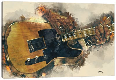Keith Richards's Electric Guitar Canvas Art Print - The Rolling Stones