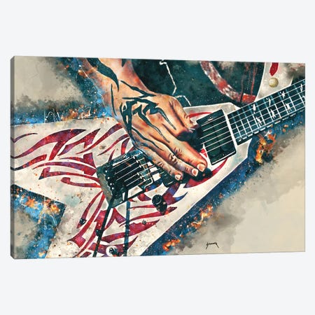 Kerry King's Electric Guitar Canvas Print #PCP35} by Pop Cult Posters Canvas Art Print