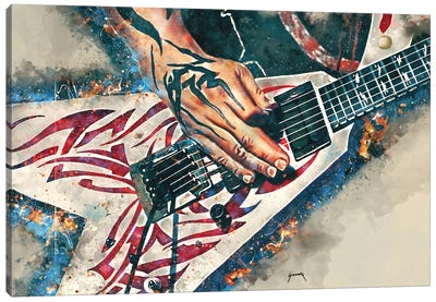 Kerry King's Electric Guitar Canvas Art Print - Pop Cult Posters