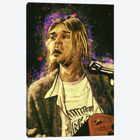 Kurt Cobain's Caricature Canvas Print #PCP37} by Pop Cult Posters Art Print