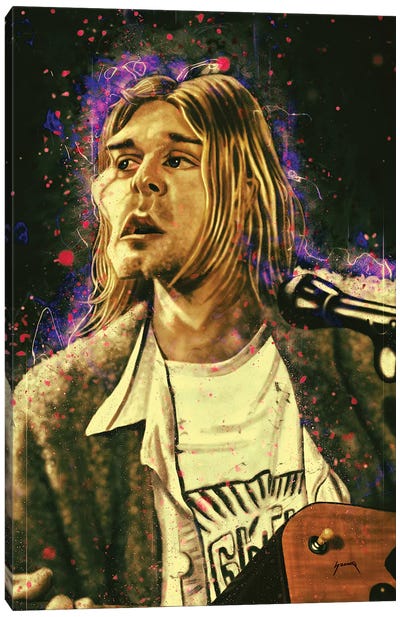 Kurt Cobain's Caricature Canvas Art Print - Nirvana