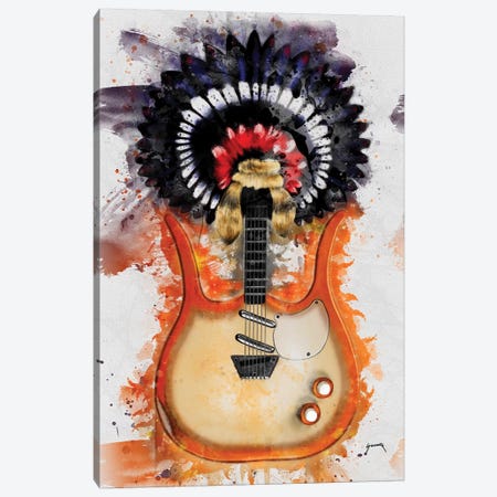 Link Wray's Guitar II Canvas Print #PCP39} by Pop Cult Posters Canvas Art