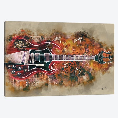 Angus Young's Steampunk Guitar Canvas Print #PCP3} by Pop Cult Posters Canvas Wall Art