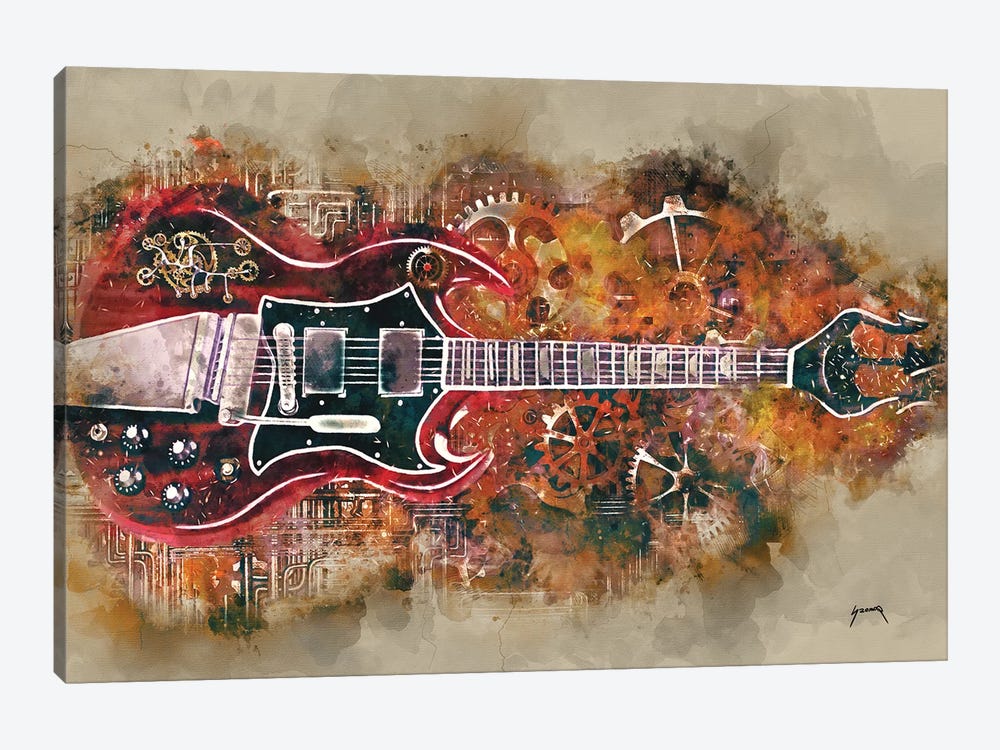 Angus Young's Steampunk Guitar by Pop Cult Posters 1-piece Canvas Wall Art