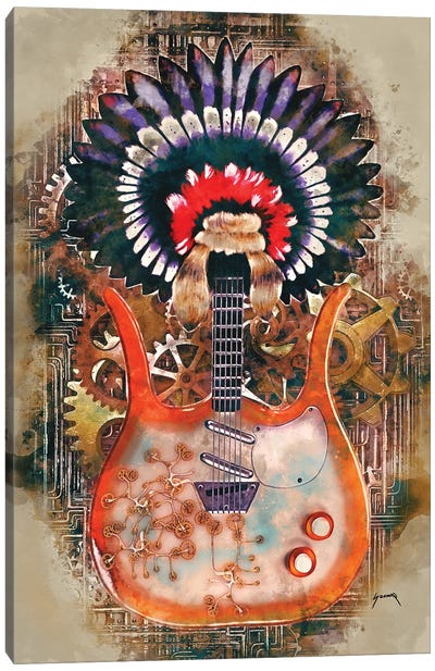 Link Wray's Steampunk Guitar Canvas Art Print