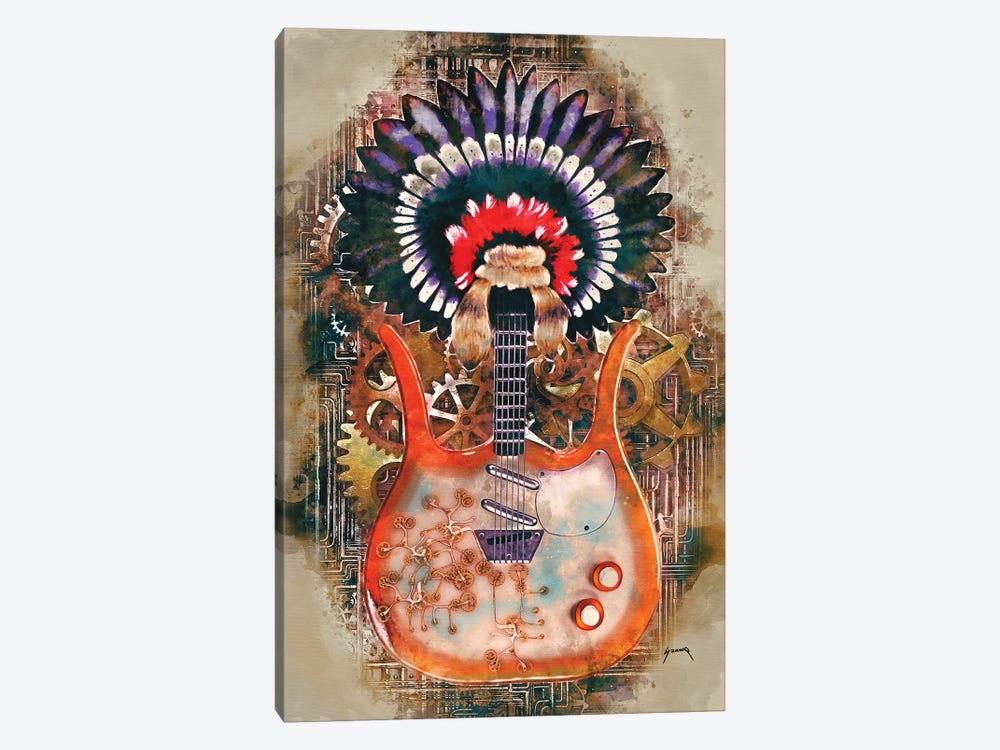 Link Wray's Steampunk Guitar by Pop Cult Posters 1-piece Canvas Art Print