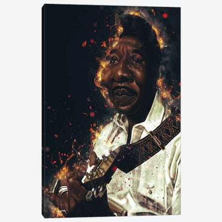 Muddy Waters's Caricature Canvas Print #PCP42} by Pop Cult Posters Art Print