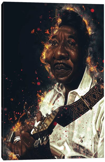 Muddy Waters's Caricature Canvas Art Print - Blues Music Art