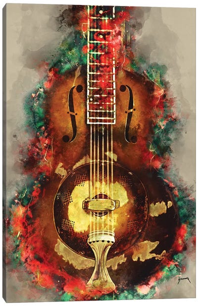 Rory Gallagher's Guitar Canvas Art Print - Blues Music Art