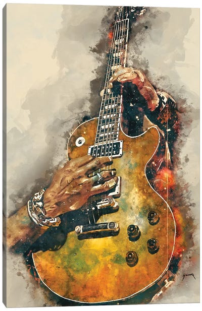Slash's Electric Guitar Canvas Art Print - Best Selling Digital Art
