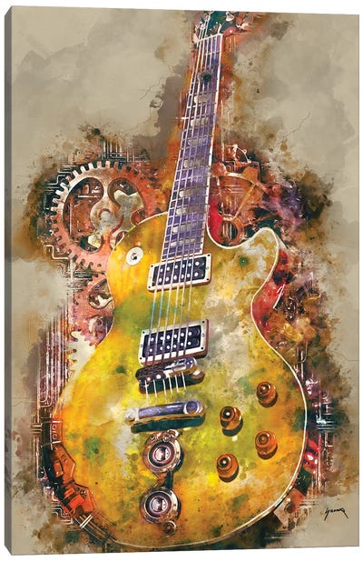 Slash's Steampunk Guitar Canvas Art Print - Blues Music Art