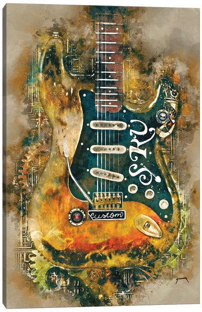 Stevie Ray's Steampunk Guitar Canvas Art Print - Blues Music