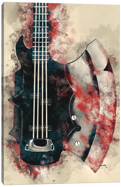 The Demon's Bass Axe Canvas Art Print - Heavy Metal Art