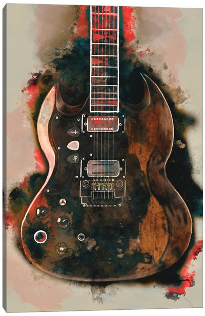 Tony Iommi's Electric Guitar Canvas Art Print - Heavy Metal Art