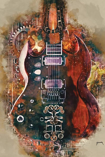 Rock 'n' Roll: Tony Iommi's Steampunk Guitar by Pop Cult Posters