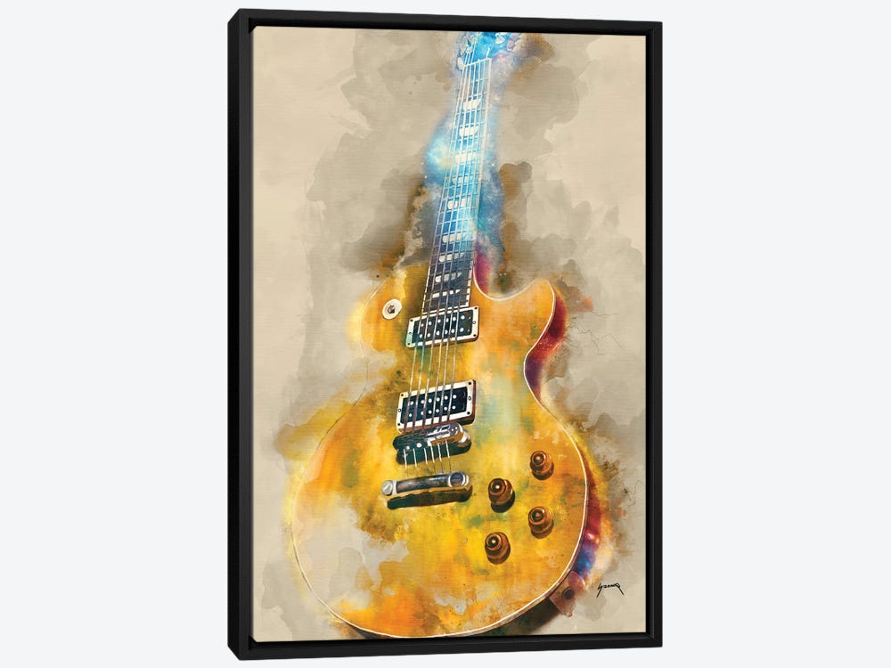 Vintage Electric Guitar Canvas Wall Art by Pop Cult Posters