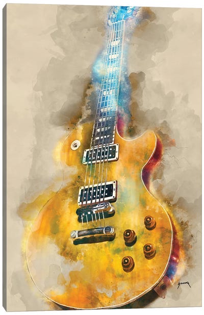Vintage Electric Guitar Canvas Art Print - Guitar Art