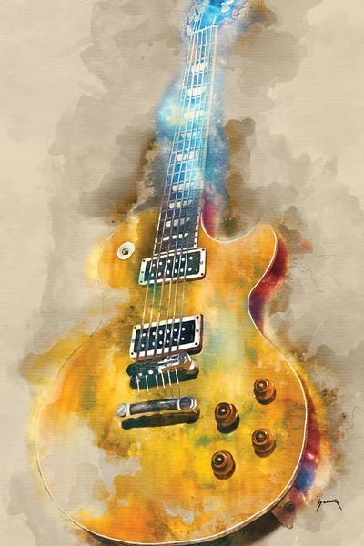 Blues: Vintage Electric Guitar by Pop Cult Posters
