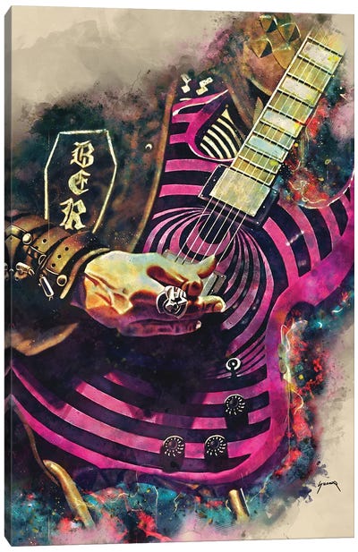 Zakk Wylde's Electric Guitar Canvas Art Print - Pop Cult Posters