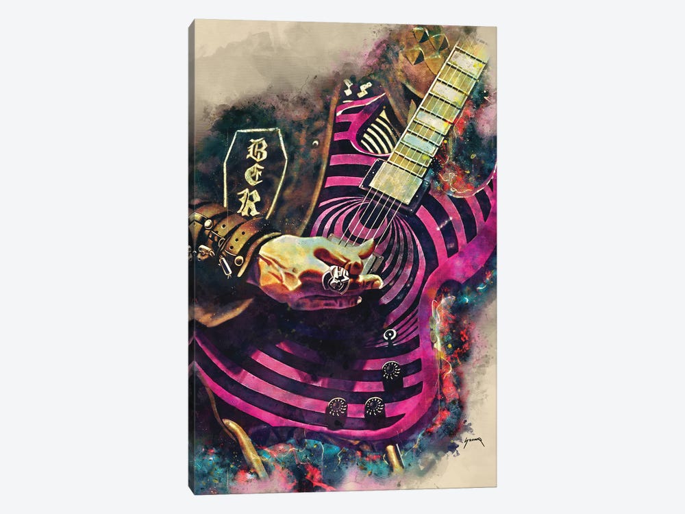 Zakk Wylde's Electric Guitar by Pop Cult Posters 1-piece Canvas Art Print