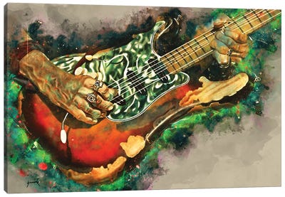Joe Perry's Electric Guitar Canvas Art Print - Blues Music Art