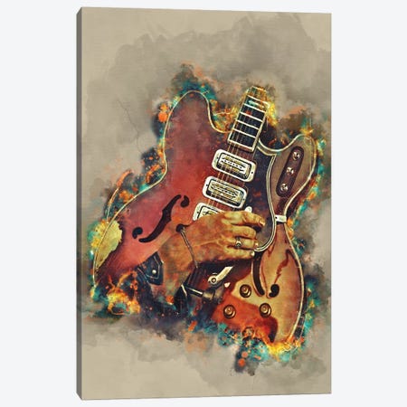 Dan Auerbach's Guitar 2 Canvas Print #PCP64} by Pop Cult Posters Canvas Art