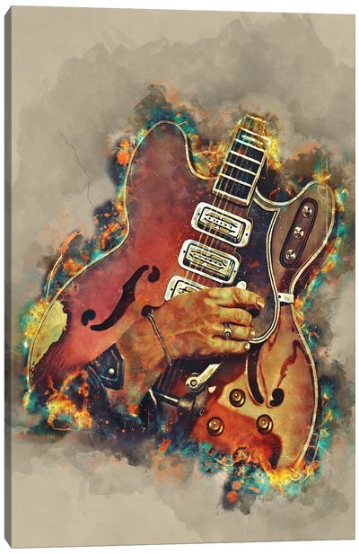 Dan Auerbach's Guitar 2 Canvas Art Print - Blues Music Art