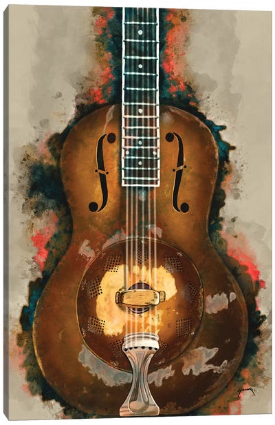 Rory Gallagher's Resonator Guitar II Canvas Art Print - Blues Music Art
