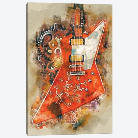 The Edge's Steampunk Guitar Canvas Print #PCP74} by Pop Cult Posters Art Print