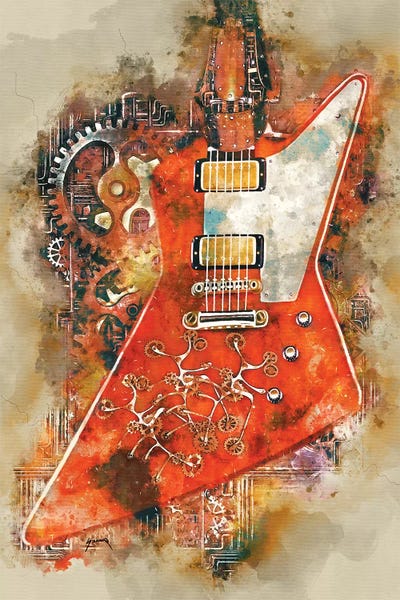 Rock 'n' Roll: The Edge's Steampunk Guitar by Pop Cult Posters