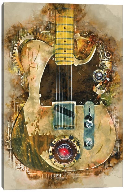 Jeff Beck's Steampunk Guitar Canvas Art Print - Blues Music Art