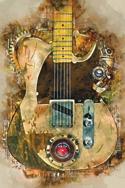 Rock 'n' Roll: Jeff Beck's Steampunk Guitar by Pop Cult Posters