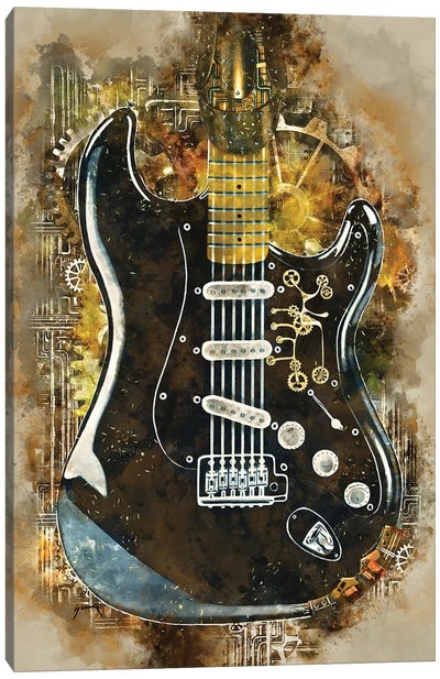 David Gilmour's Steampunk Guitar Canvas Art Print - Blues Music Art
