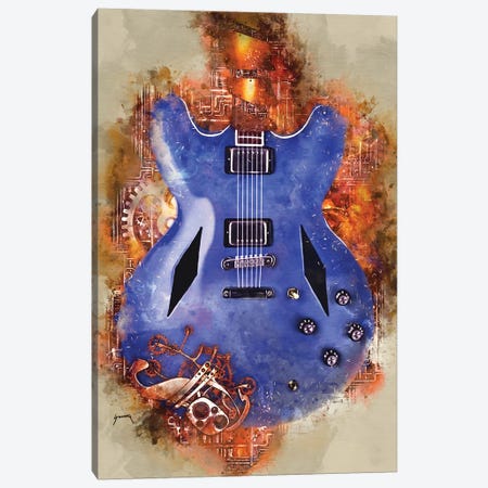 Dave Grohl's Steampunk Guitar Canvas Print #PCP78} by Pop Cult Posters Canvas Artwork