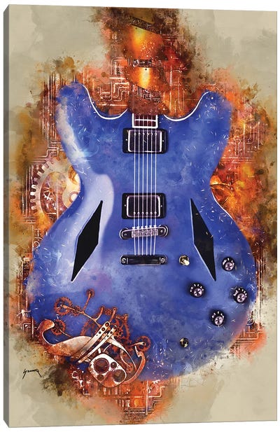 Dave Grohl's Steampunk Guitar Canvas Art Print