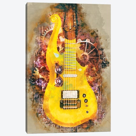 Prince's Steampunk Guitar Canvas Print #PCP79} by Pop Cult Posters Canvas Art