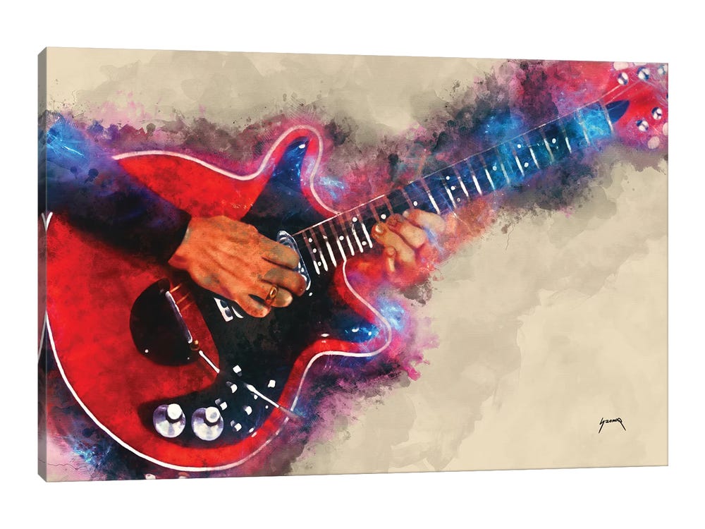 Guitar Oil Painting' Poster, picture, metal print, paint by BriannaMReyes