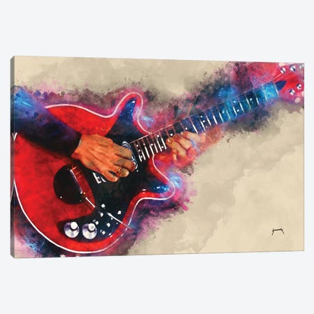 Brian May's Electric Guitar Canvas Print #PCP7} by Pop Cult Posters Canvas Art Print