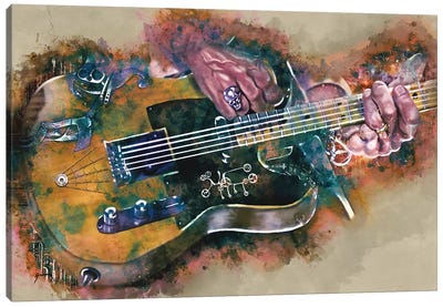 Keef's Steampunk Electric Guitar Canvas Art Print - Blues Music Art