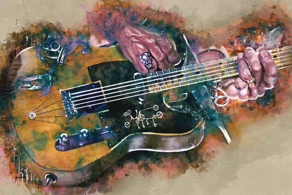 Rock 'n' Roll: Keef's Steampunk Electric Guitar by Pop Cult Posters