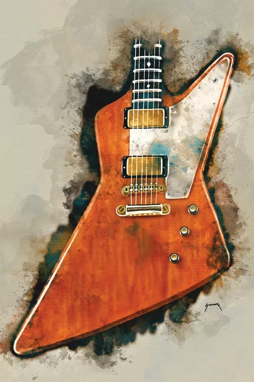 The Edge's Electric Guitar by Pop Cult Posters wall art