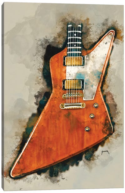 The Edge's Electric Guitar Canvas Art Print - Winery/Tavern