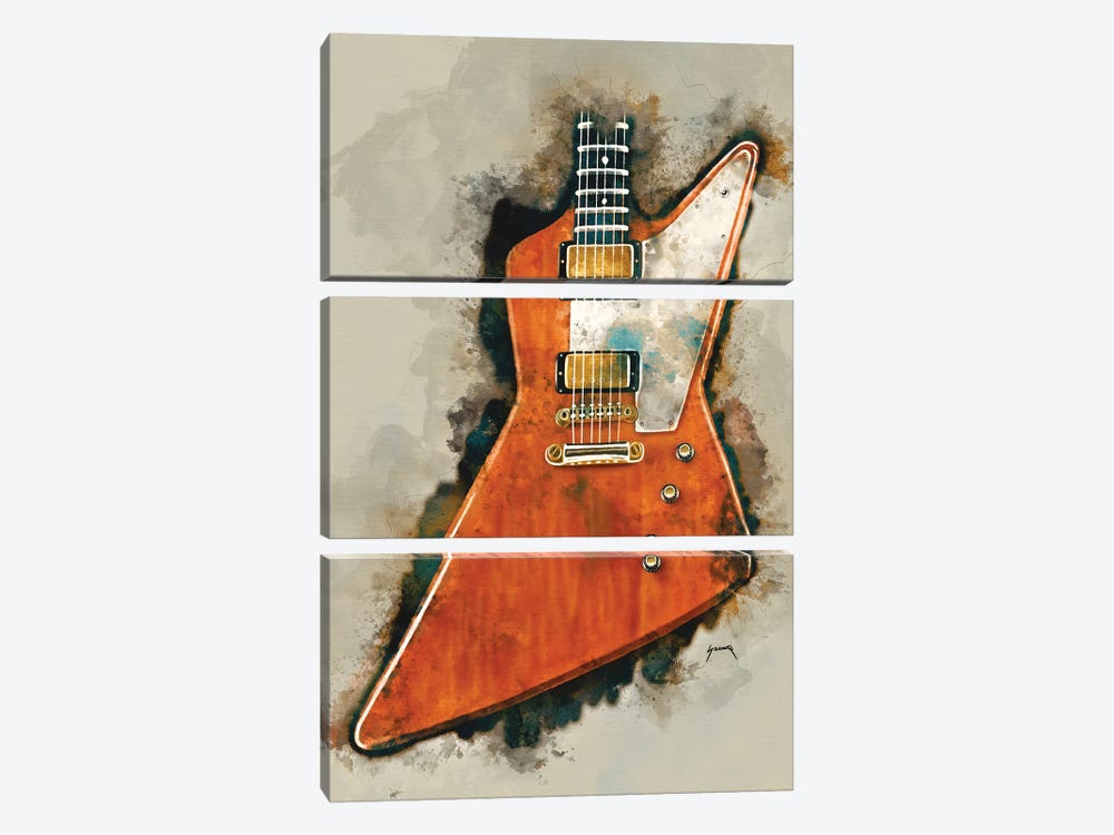 The Edge's Electric Guitar by Pop Cult Posters 3-piece Canvas Art