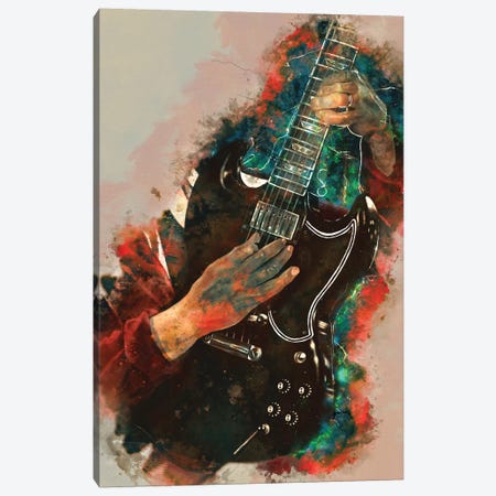 Angus Young Electric Guitar Canvas Print #PCP84} by Pop Cult Posters Canvas Artwork