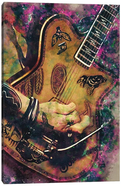 Johnny Depp's Electric Guitar Canvas Art Print - Rock-n-Roll Art