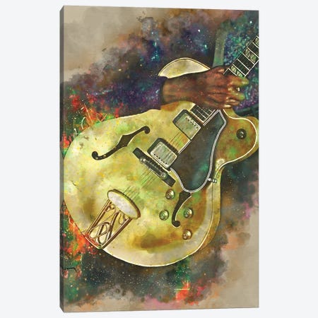 Chuck Berry Electric Guitar Canvas Print #PCP88} by Pop Cult Posters Canvas Art Print
