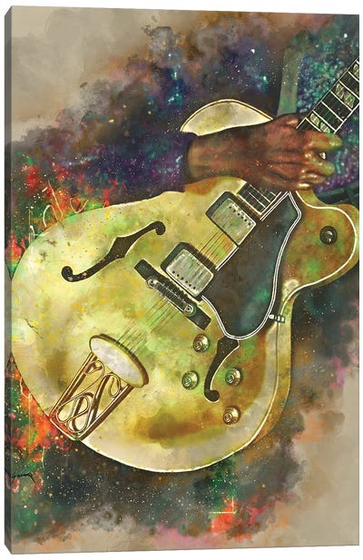 Chuck Berry Electric Guitar Canvas Art Print - Pop Cult Posters