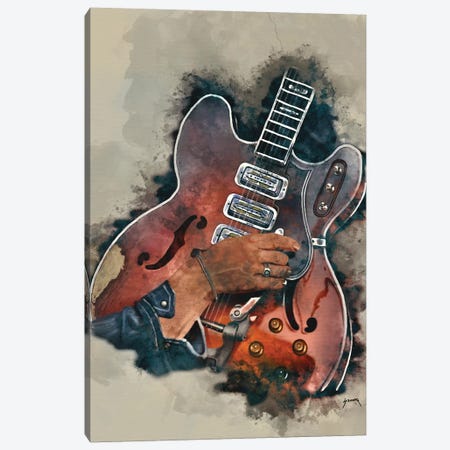 Dan Auerbach's Guitar Canvas Print #PCP8} by Pop Cult Posters Canvas Wall Art
