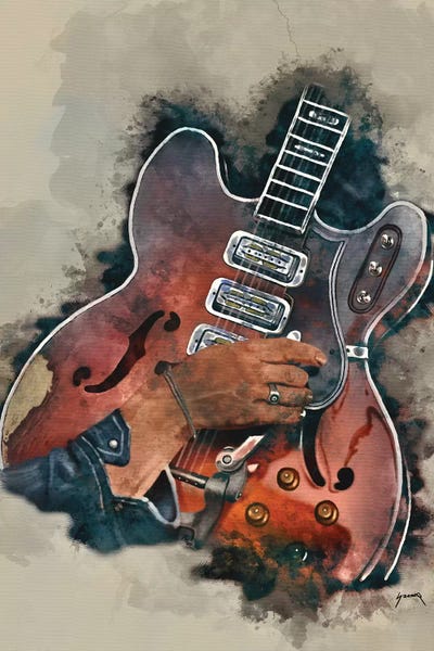 Musicians: Dan Auerbach's Guitar by Pop Cult Posters